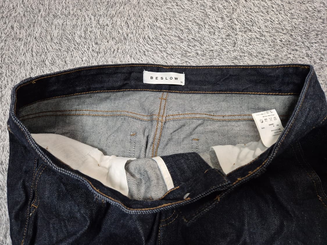 비슬로우 남성 원턱 데님 팬츠 34 상품이미지5