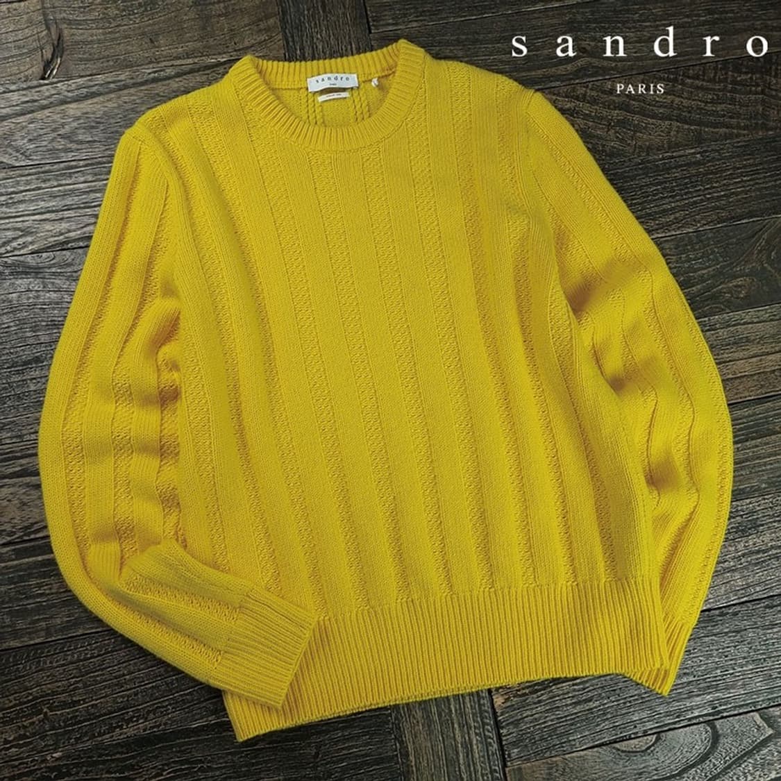 [산드로] 크루넥 니트 머스타드 M20007 상품이미지1