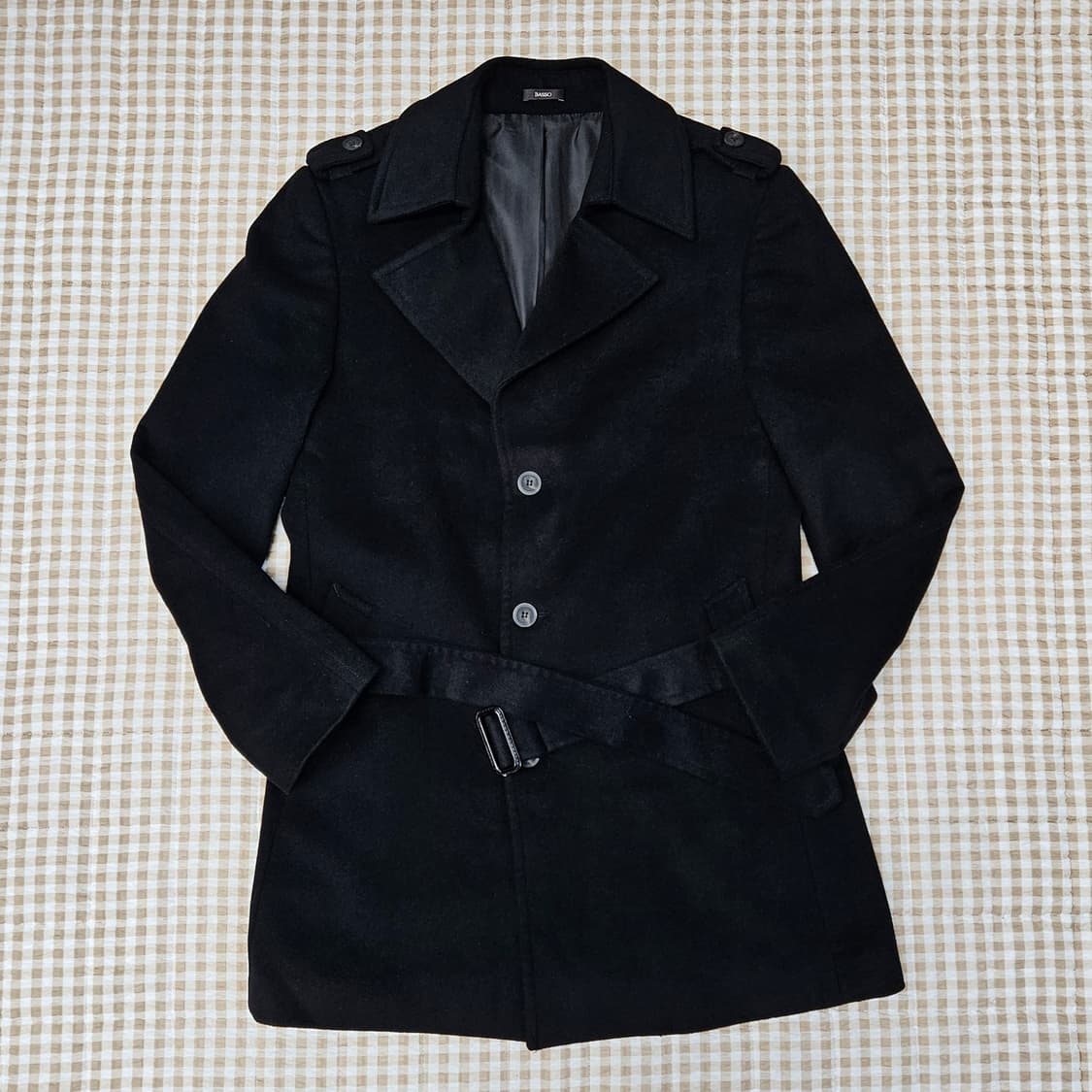 바쏘 울 캐시미어 하프코트 남자100 상품이미지1