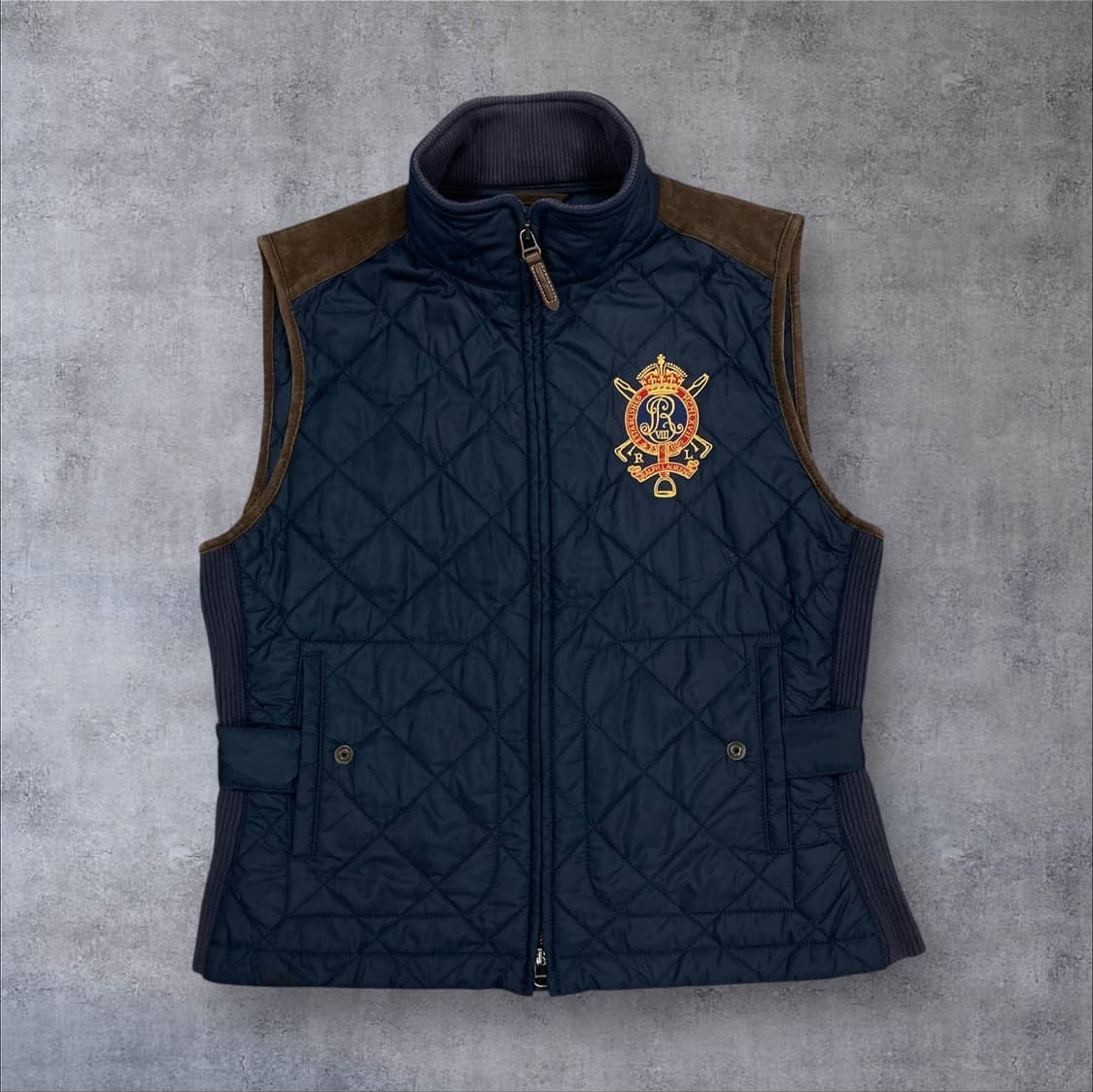 랄프로렌 네이비 컬러 클래식 로고 퀼팅 베스트 상품이미지1