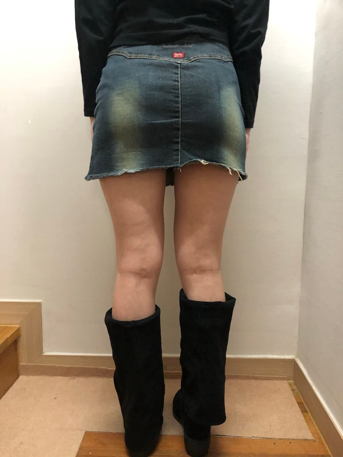 빈티지 데님 워싱 미니 스커트 상품이미지9
