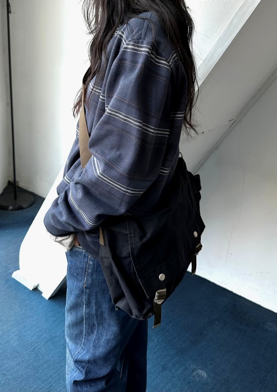 Stripe pattern cotton sweat zip jacket 상품이미지10