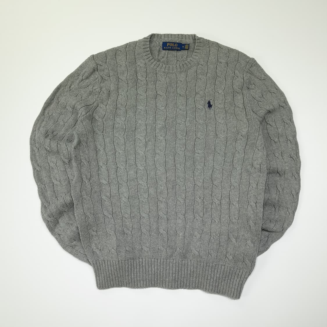 CL009 M 폴로 랄프로렌 케이블 니트 - 멜란지 그레이 상품이미지1