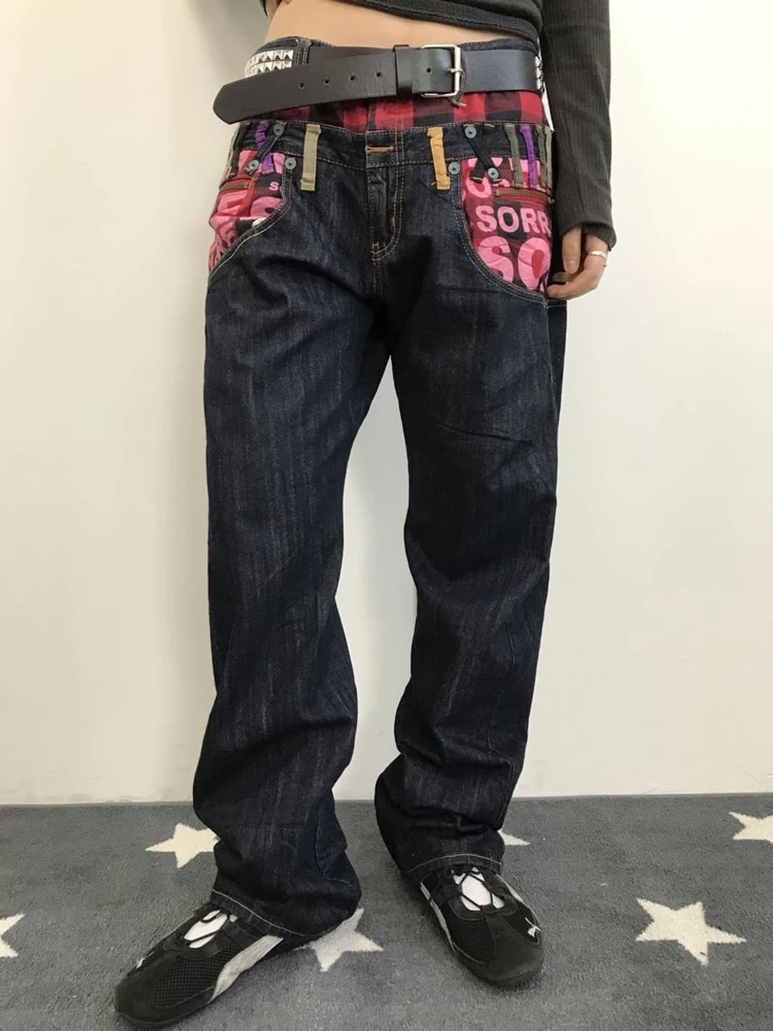 Sorridere Patchwork Graphic Denim Jeans 상품이미지1