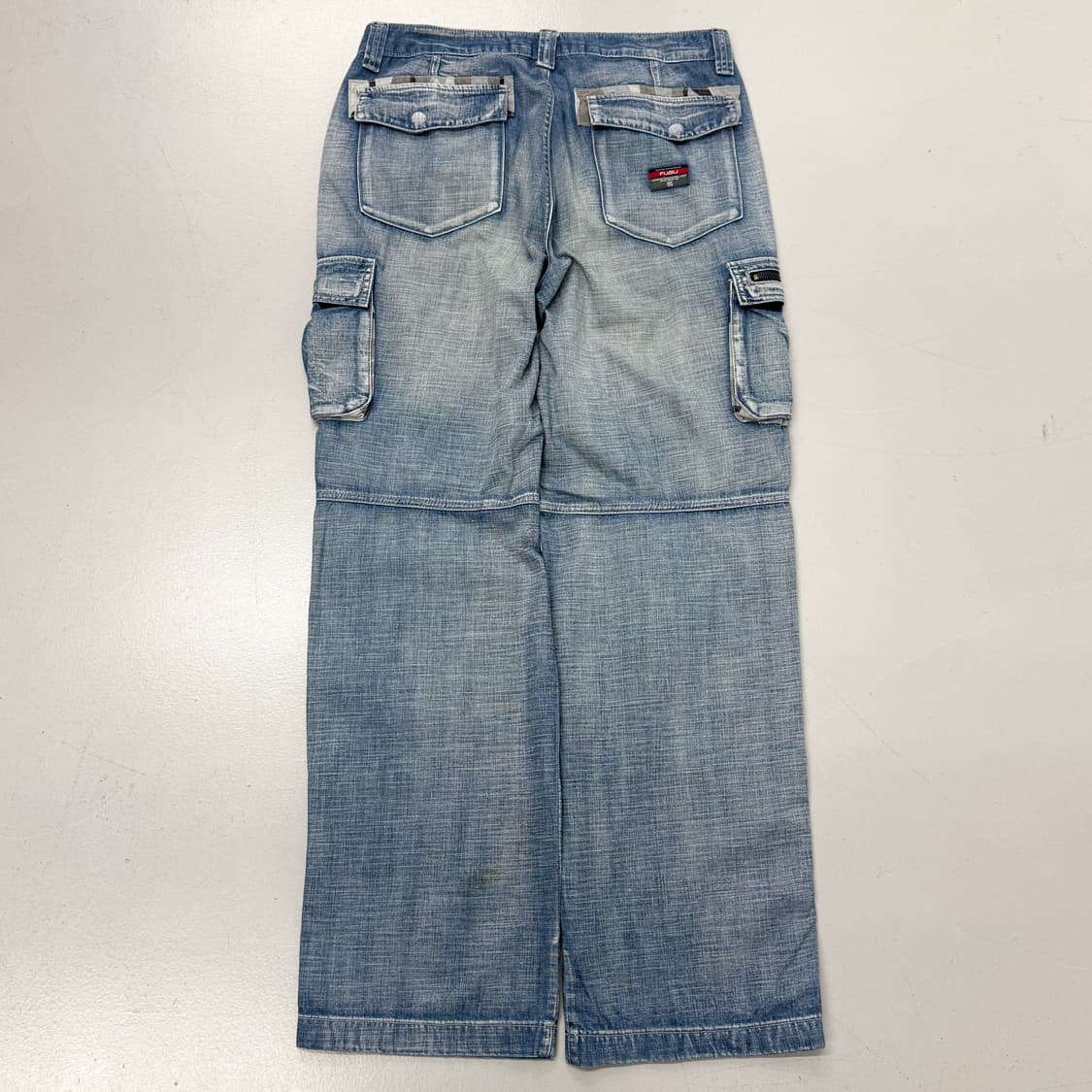 FUBU 후부 Y2K 힙합 워싱 와이드 데님 카고팬츠 상품이미지3
