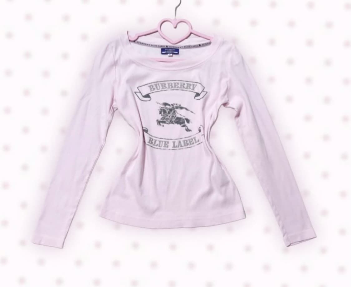 버버리 블루라벨 핑크 연핑크 빈티지 티 롱슬리브 상품이미지2