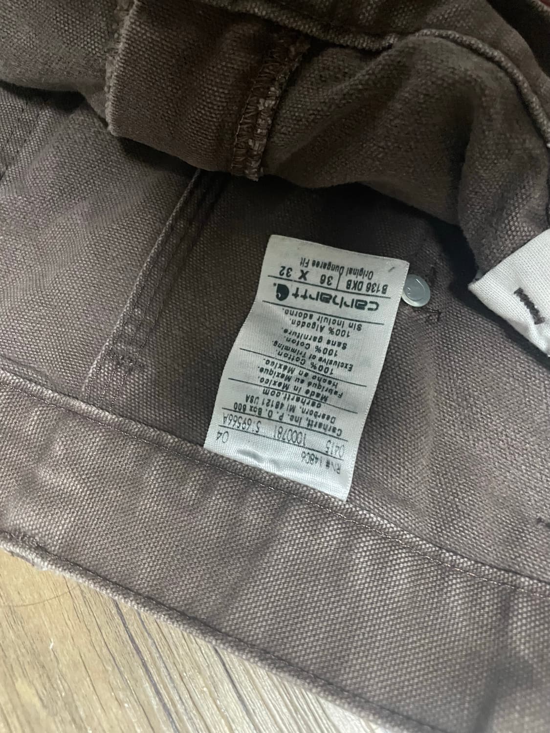 칼하트 더블니 워크 팬츠 다크브라운 dkb 상품이미지3