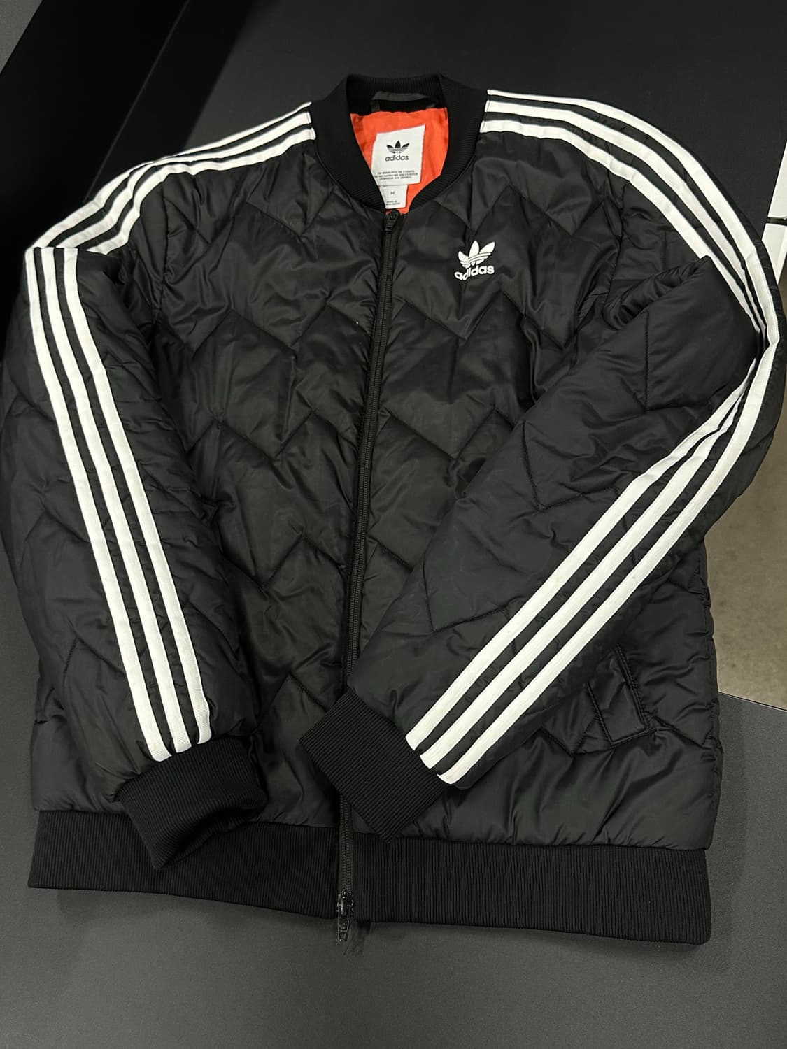 아디다스 삼선 퀄팅 자켓 블랙 경량패딩 상품이미지5