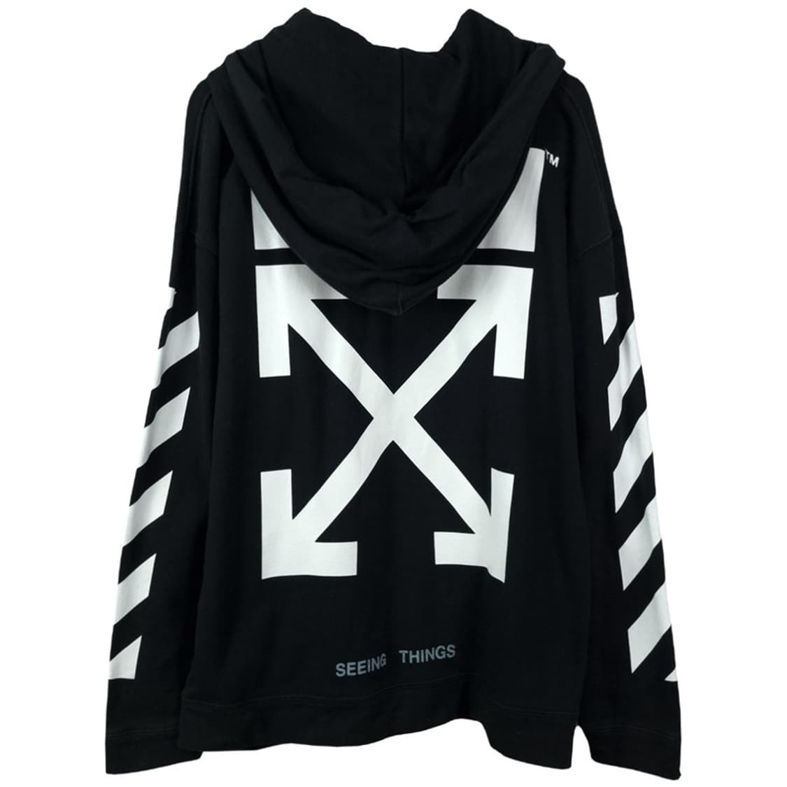 [오프화이트] 에로우 빅로고 오버핏 후드티 블랙 P01546 상품이미지3