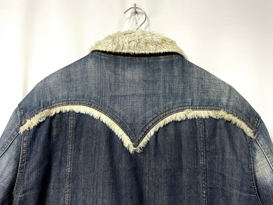 리바이스 양털 셰르파 워시드 데님 트러커 청자켓 M 상품이미지7