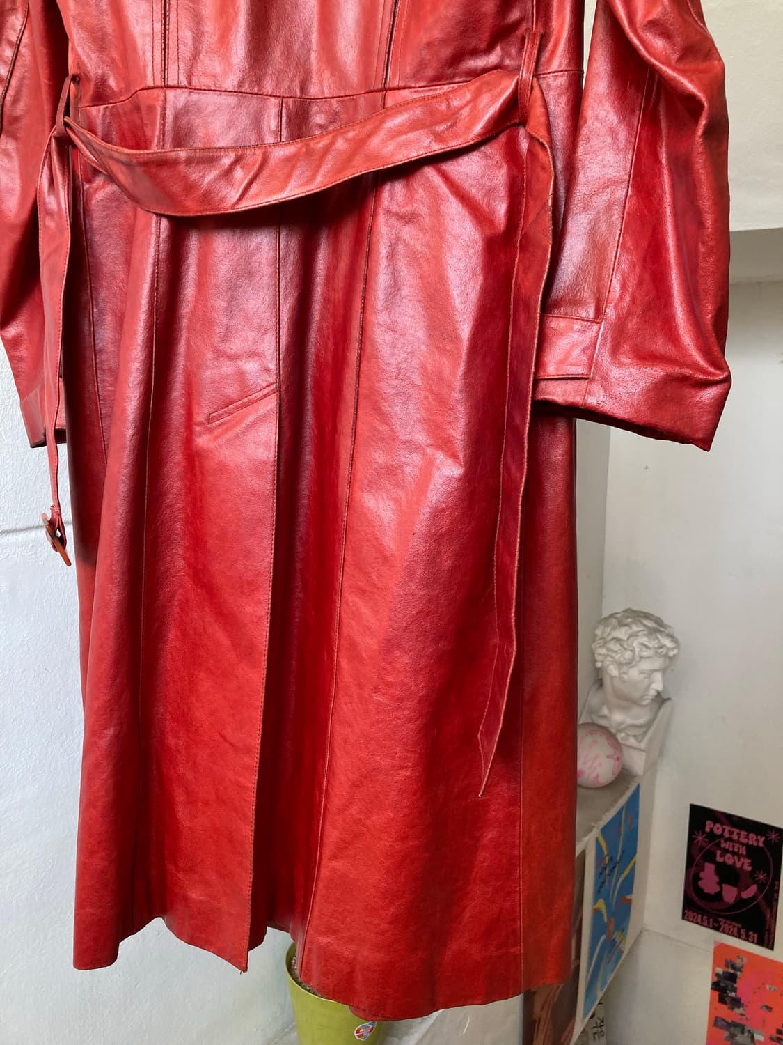 리얼 레더 버건디 브릭 코트 상품이미지7