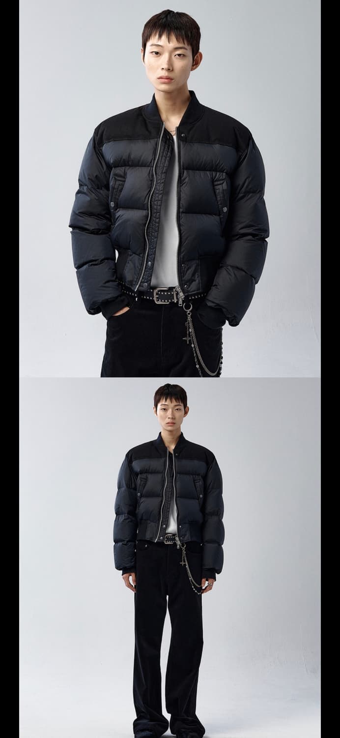 알렌느 크롭 덕 다운 봄버 자켓 블랙 상품이미지5