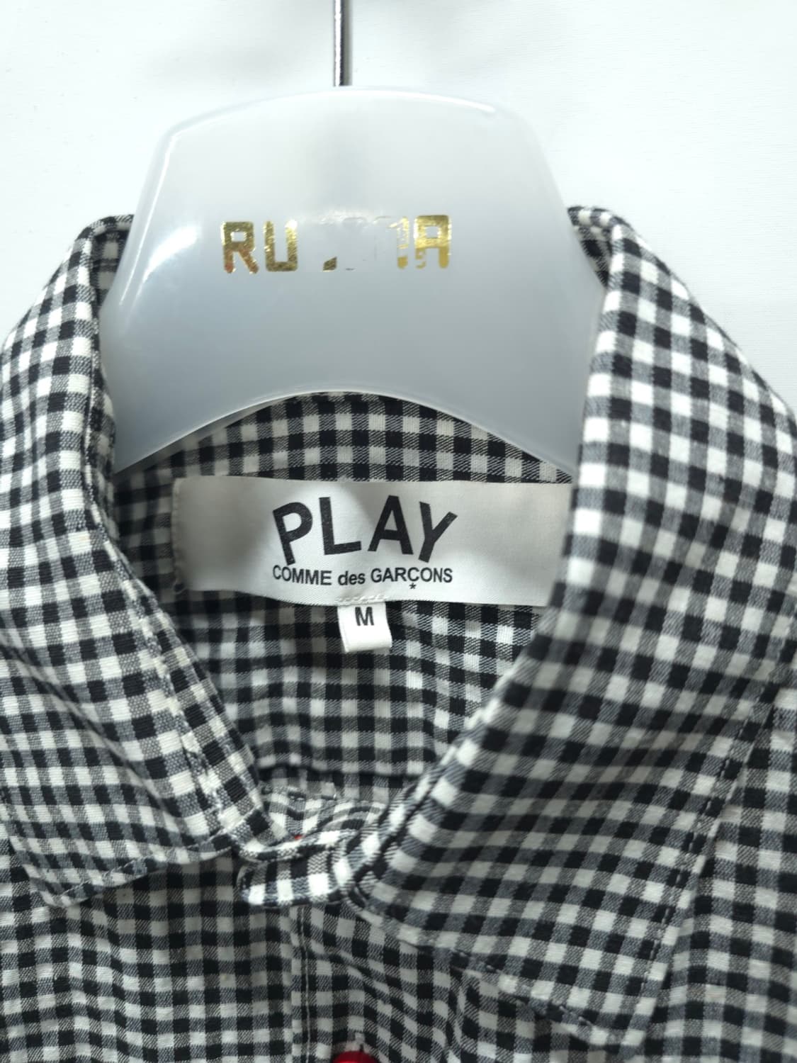 꼼데가르송 여성 레드 와펜 블랙 체크 셔츠 (55~66) 상품이미지5