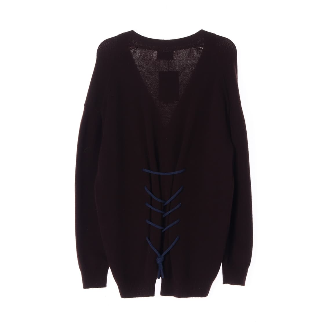 (새상품)[S]타임 캐시미어100% 브라운 레이스업 롱 니트 가디건
 상품이미지5