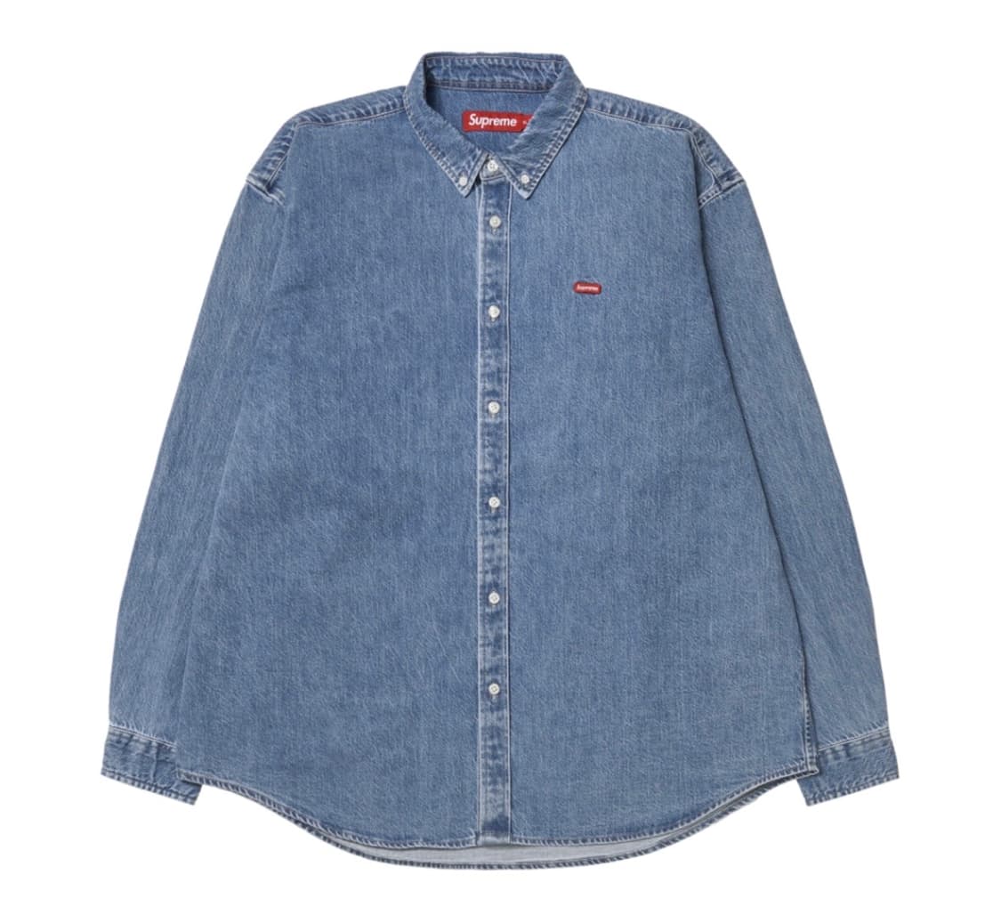 슈프림 스몰 박스 데님 셔츠 워시드 인디고 상품이미지3