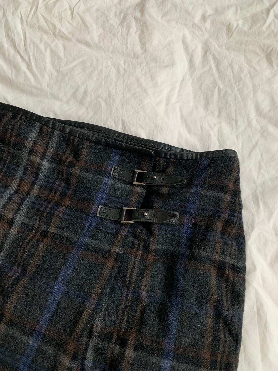 블루 체크 랩스커트 상품이미지3