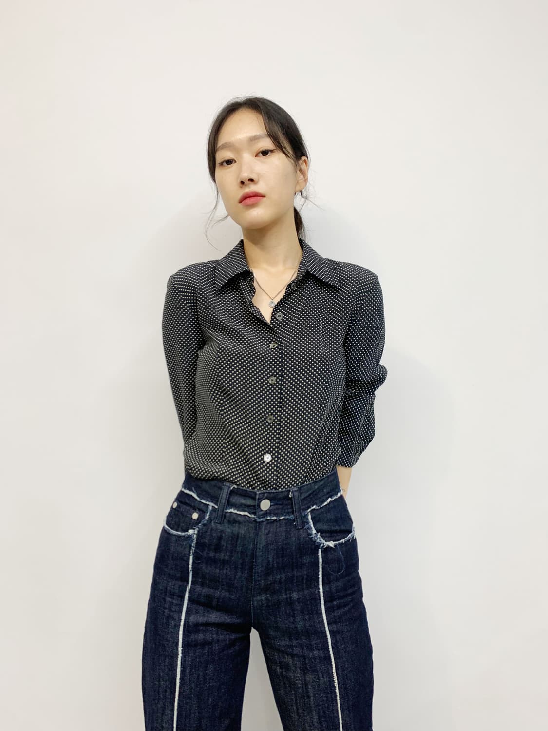 셀린느 실크 도트 블라우스 상품이미지1