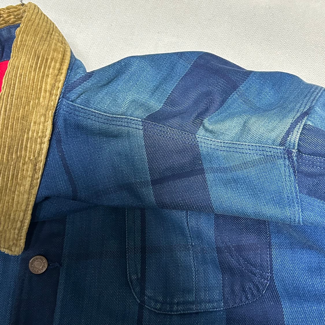 Polo Country 코듀로이 카라 체크 번 코트 상품이미지6