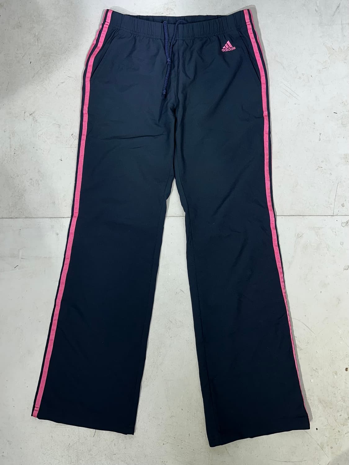 아디다스 네이비 핑크 삼선 로고 와이드 추리닝 트레이닝 트랙 팬츠 M 상품이미지4