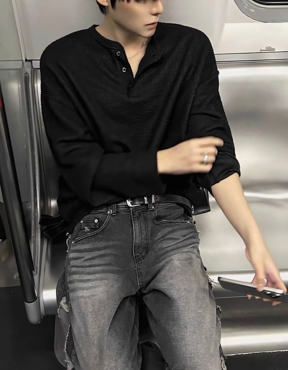 코시하루 트위드 헨리넥 상품이미지1