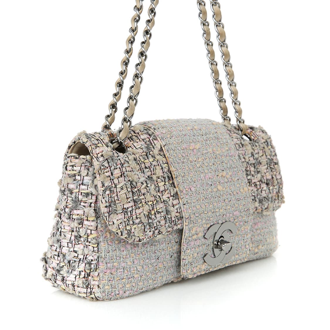 샤넬 판타지 트위드 체인 숄더백 CC 은장 플랩백 상품이미지3