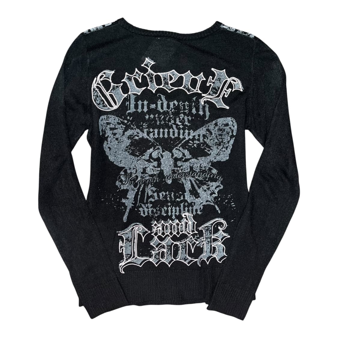 Glitz 글리츠 나비프린팅 자수 긴팔니트 y2k갸루 상품이미지4