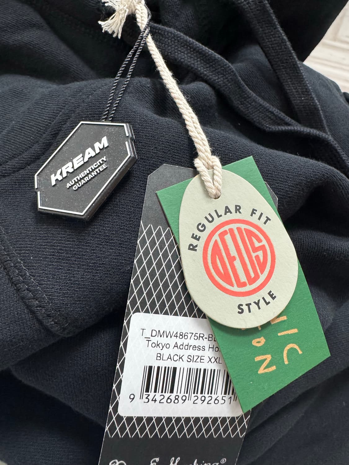 크림택) 데우스 엑스 마키나 도쿄 후드티 2XL 블랙 새상품 상품이미지6