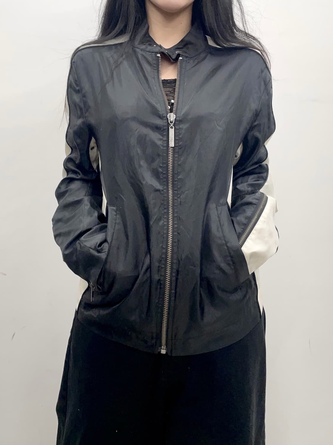  one line white point nylon jacket 상품이미지1