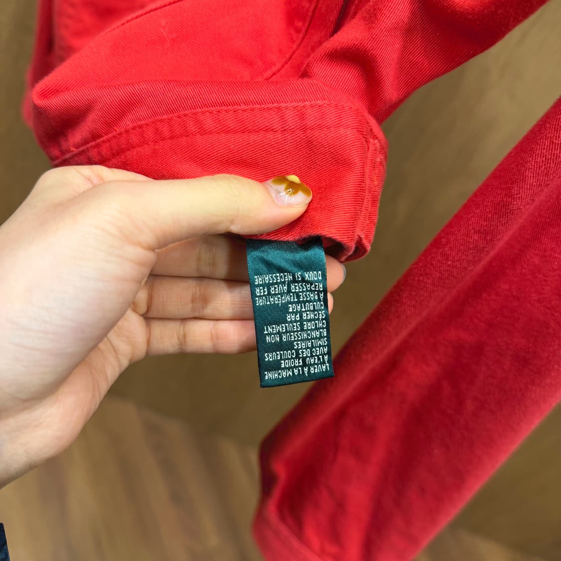 폴로 랄프로렌 트러커 자켓 플랩 포켓 백 로고 패치 디테일 레드 상품이미지8