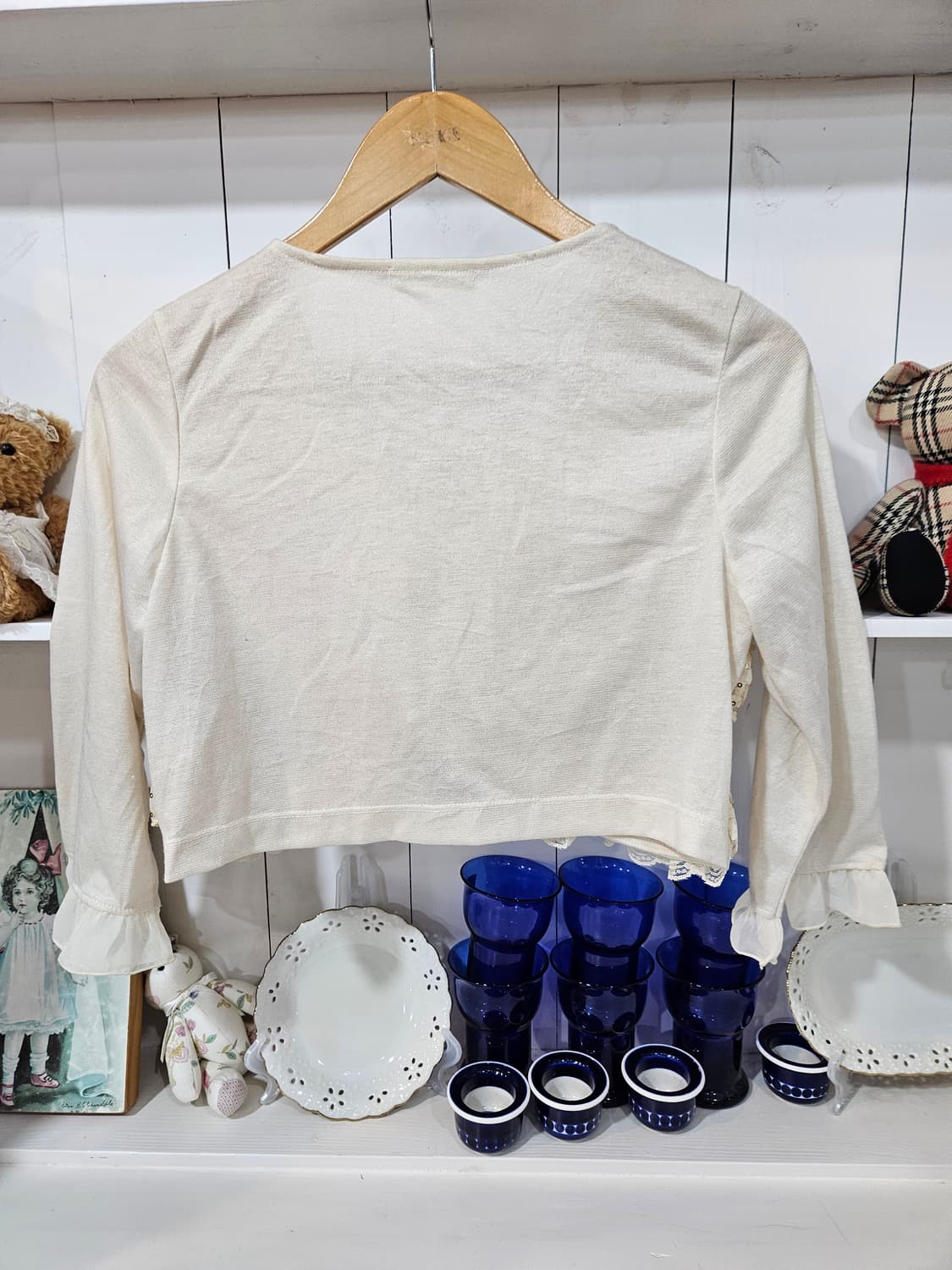 axes femme 레이스 스팽글 크롭 볼레로 가디건 상품이미지5