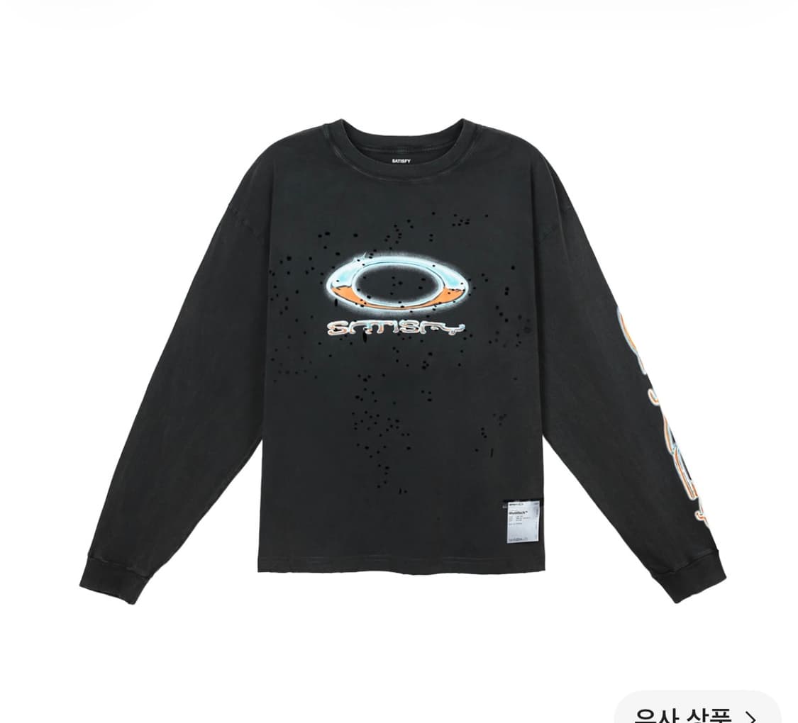 오클리 x 새티스파이 모스테크 롱 티셔츠 에이지드 블랙 상품이미지1