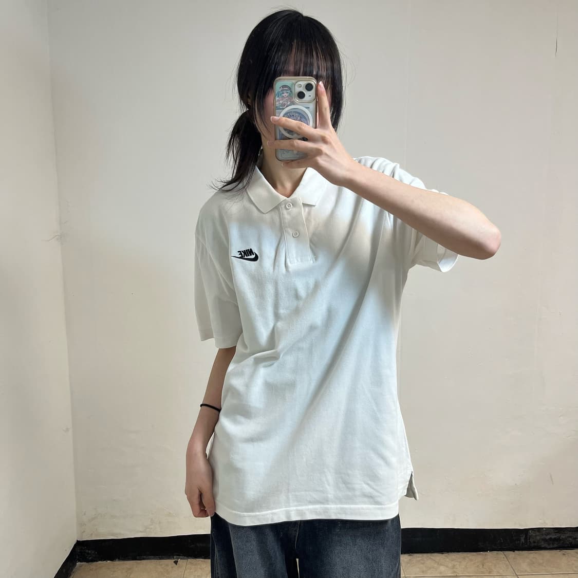 Nike white collar t-shirt 상품이미지2