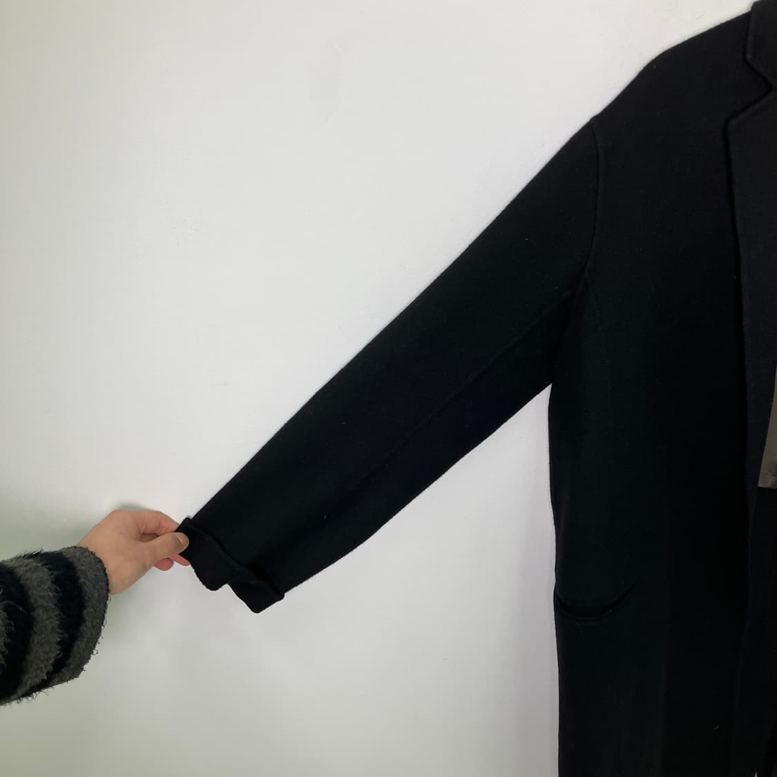 Time 타임 블랙 핸드메이드 오픈 코트  상품이미지5