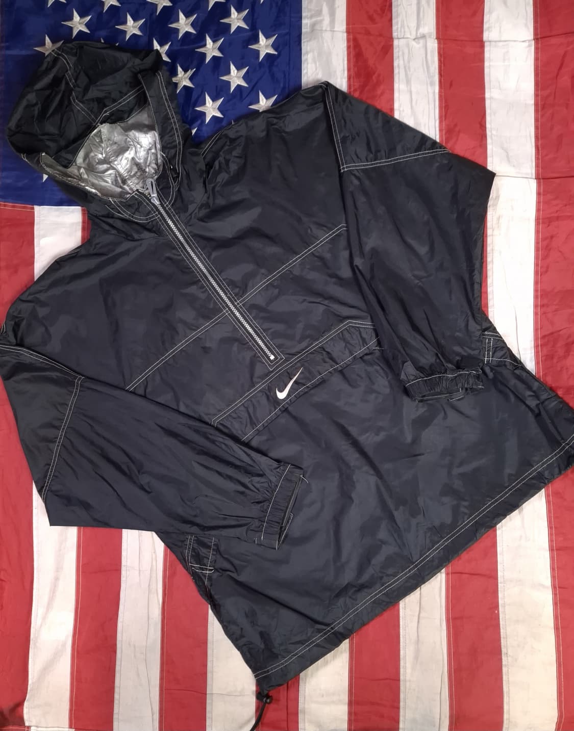 오리지날 90's 나이키 스우시 메탈릭 실버 아노락 상품이미지5