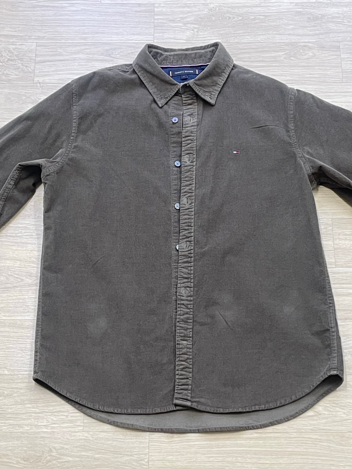 타미힐피거 솔리드 코듀로이 셔츠 카키 상품이미지1