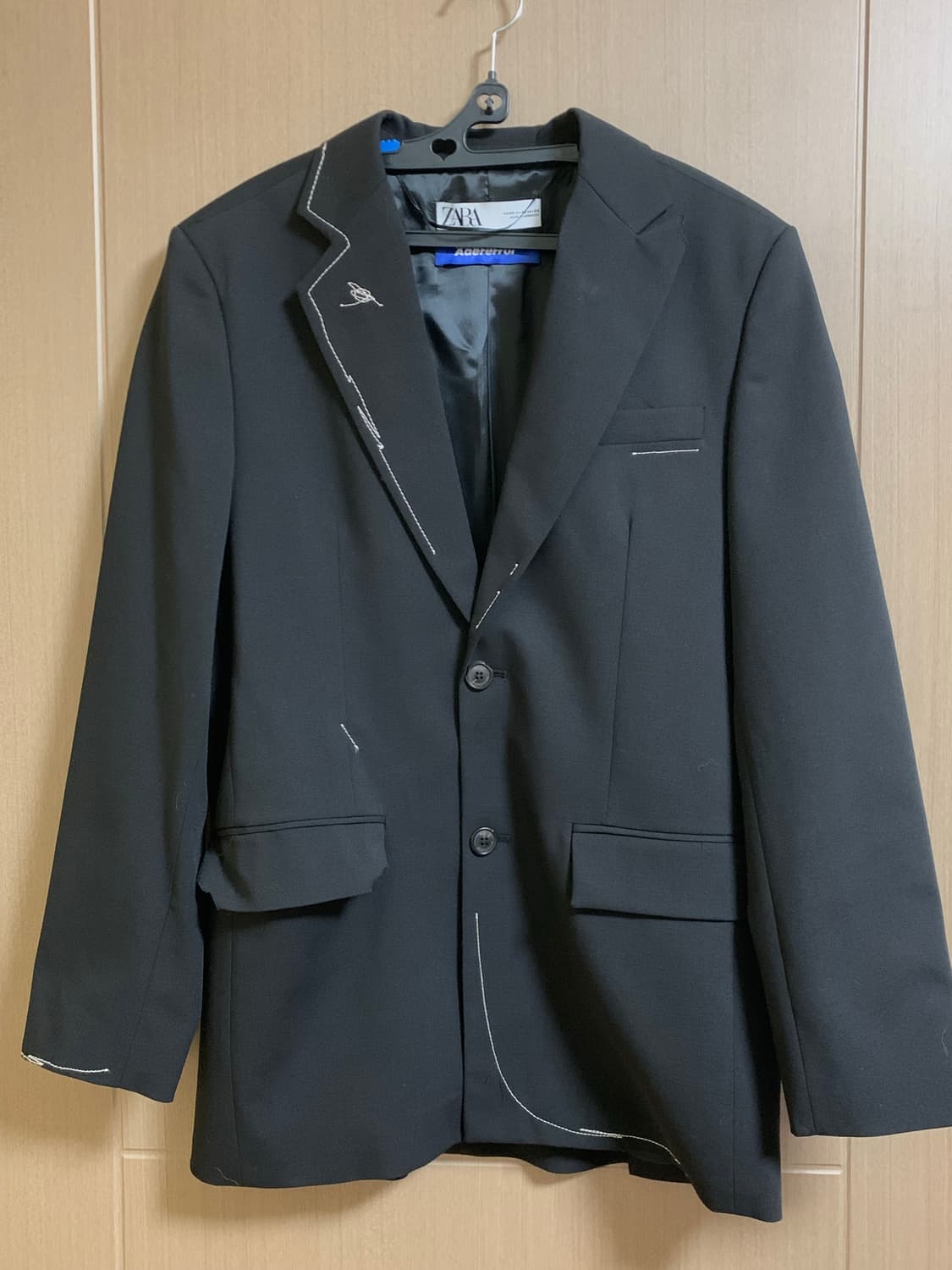 (급처) 아더에러 x 자라 오버사이즈 스티치 블레이저 블랙 팝니다 상품이미지2