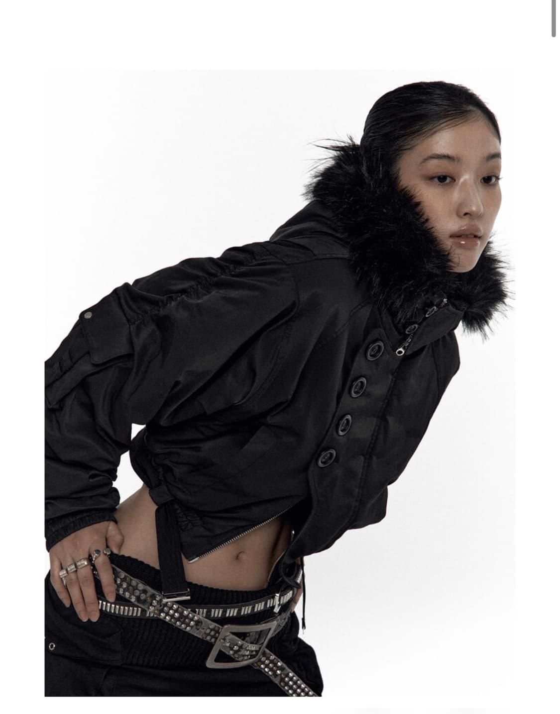 Kashiko 카시코 후드 크롭 봄버 상품이미지1