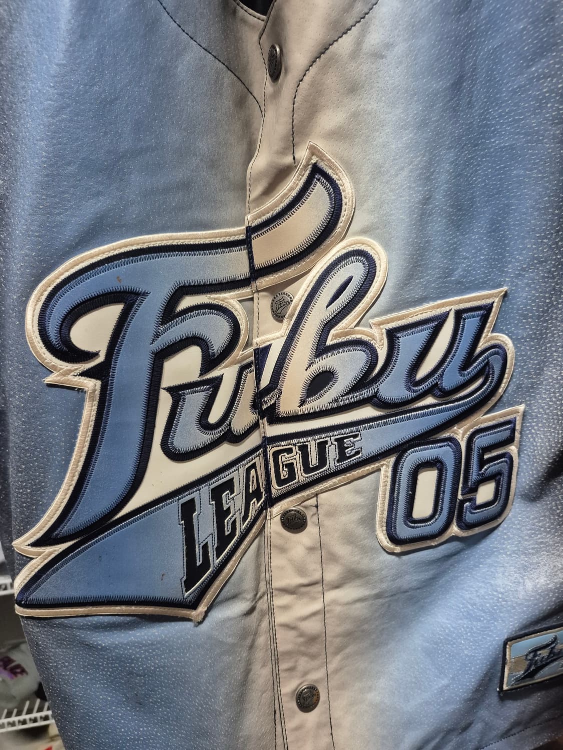(희귀)90's 후부 FUBU 올드스쿨 레더 베이스볼 져지 L 상품이미지4