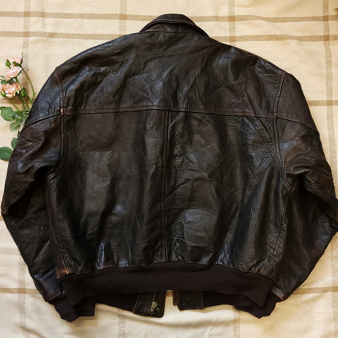 90s 빈티지 가죽자켓 A2 레더자켓 레더 플라이트 재킷 52 상품이미지3