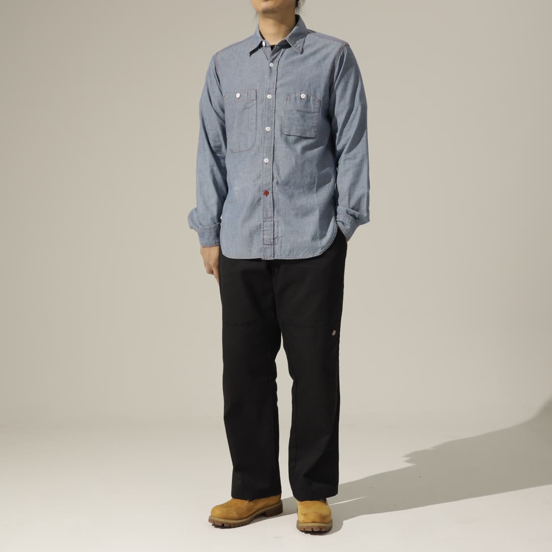 엔지니어드가먼츠 레드 스티치 샴브레이 셔츠 상품이미지9