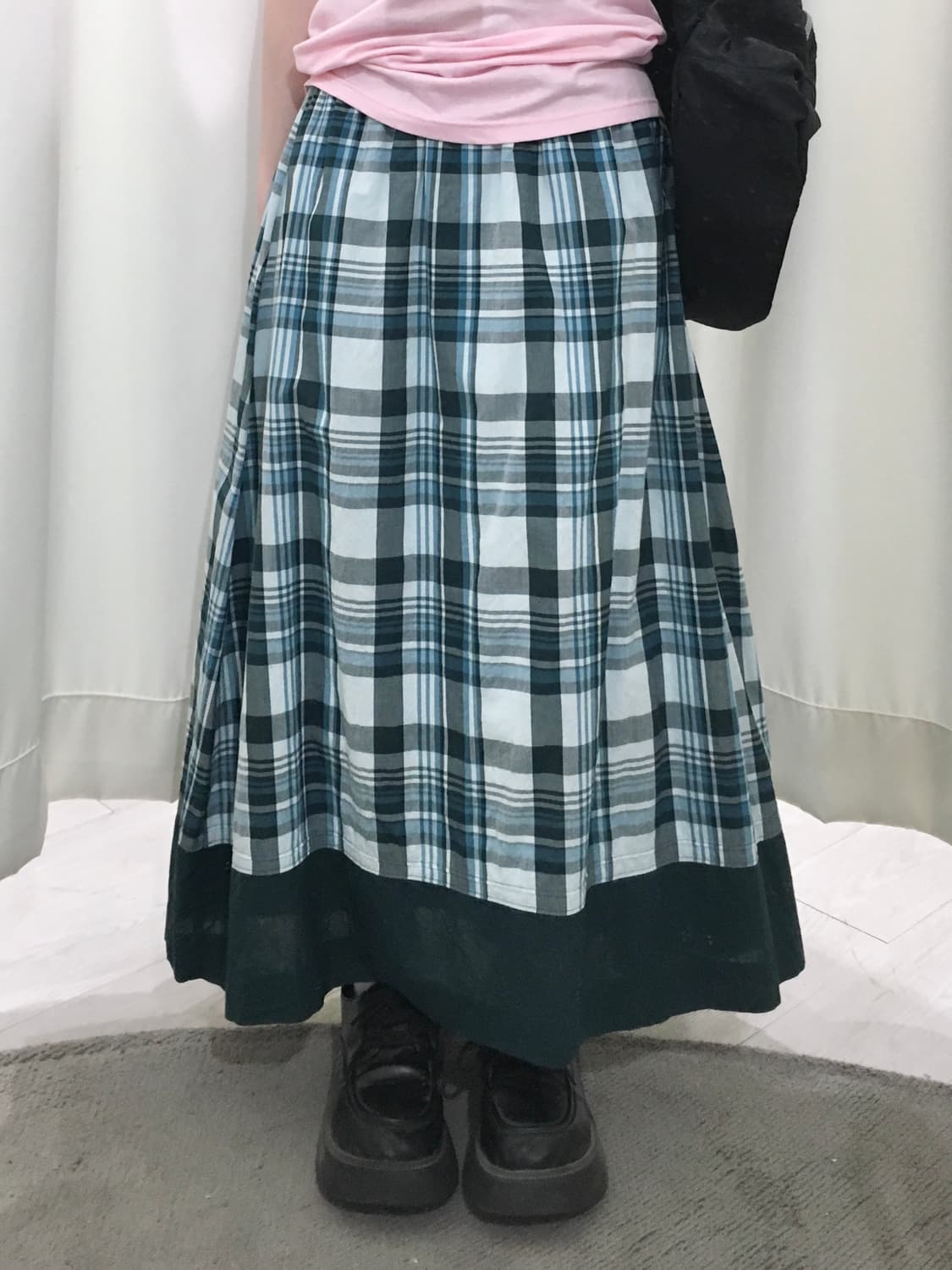 Hagumi check skirt 상품이미지1