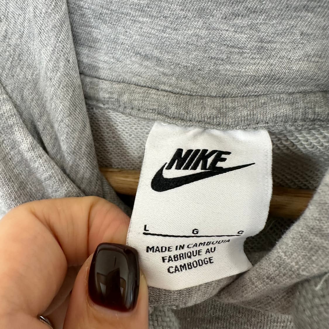   나이키 남자 면100% 후드티 그레이 L  EIW 상품이미지9