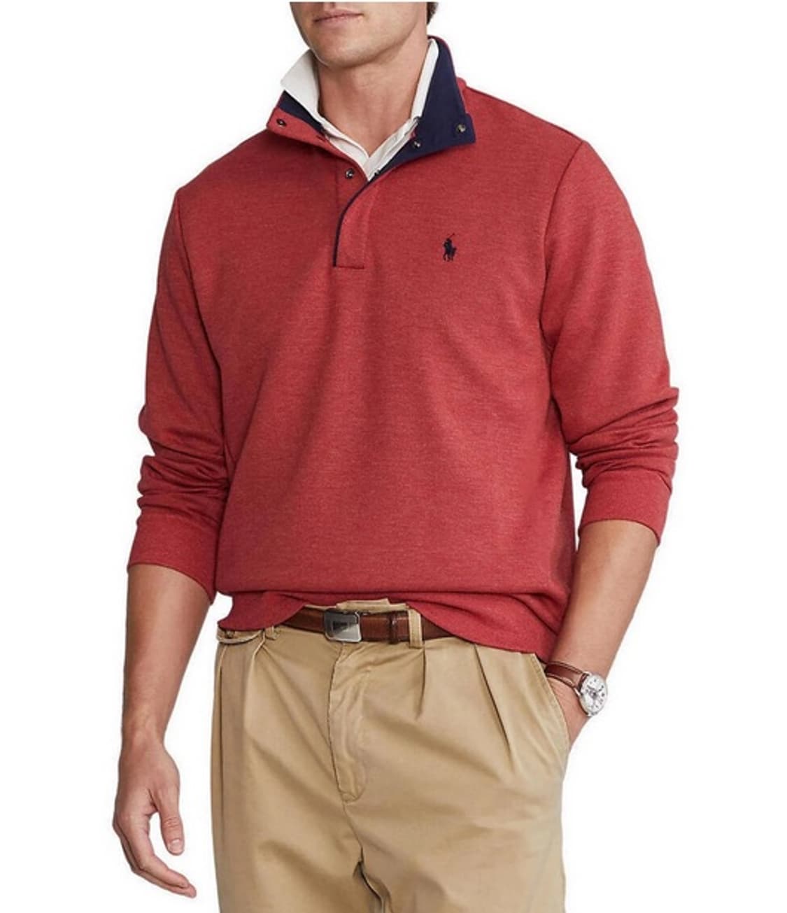폴로 랄프로렌 쿼터 스냅 니트 레드 S 상품이미지1