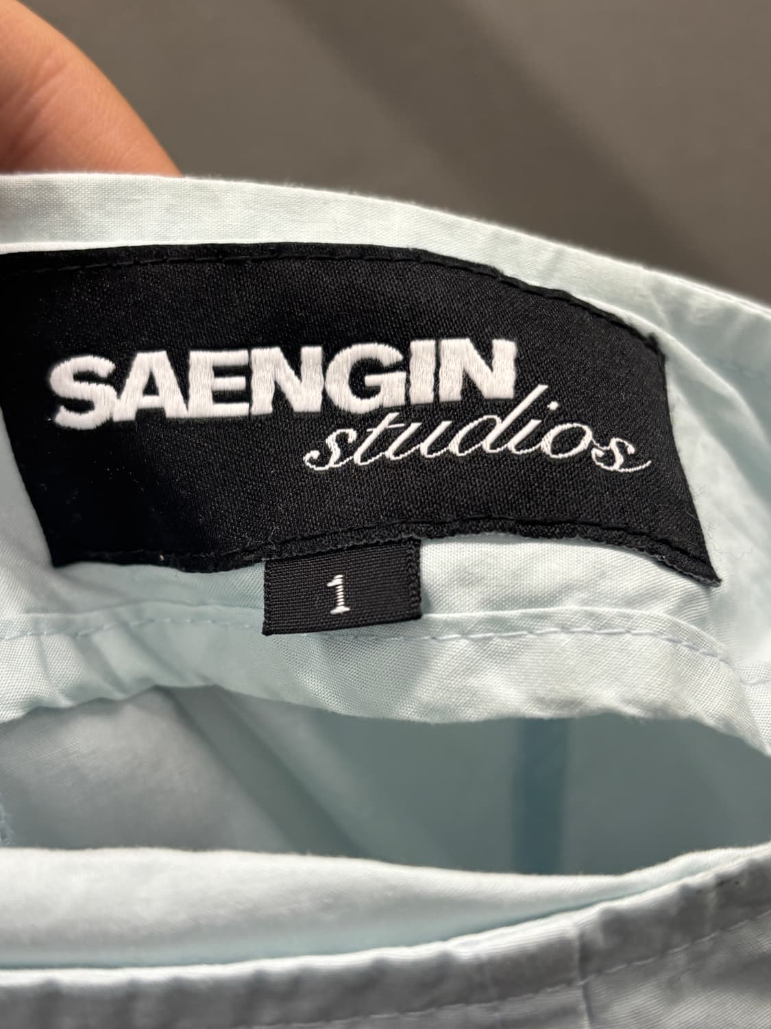 SAENGIN 생긴스튜디오 코튼 롱스커트 1 스카이블루 상품이미지4