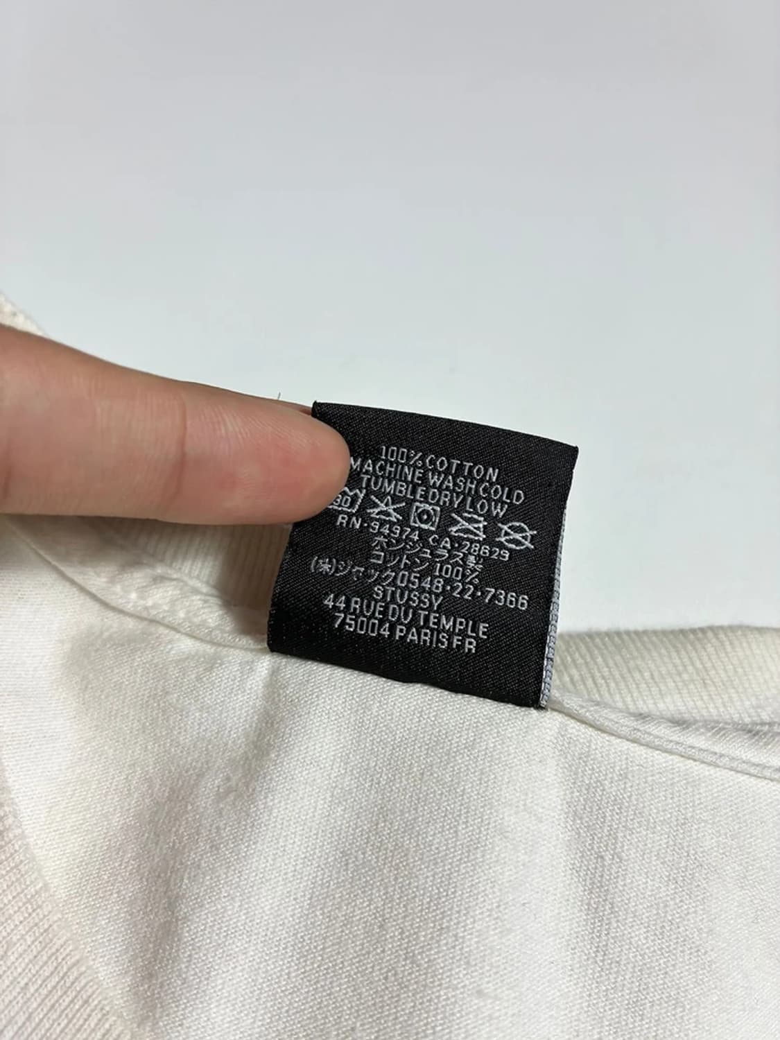 스투시 STUSSY 핏스탑 화이트 코튼 롱슬리브 R1431 상품이미지7