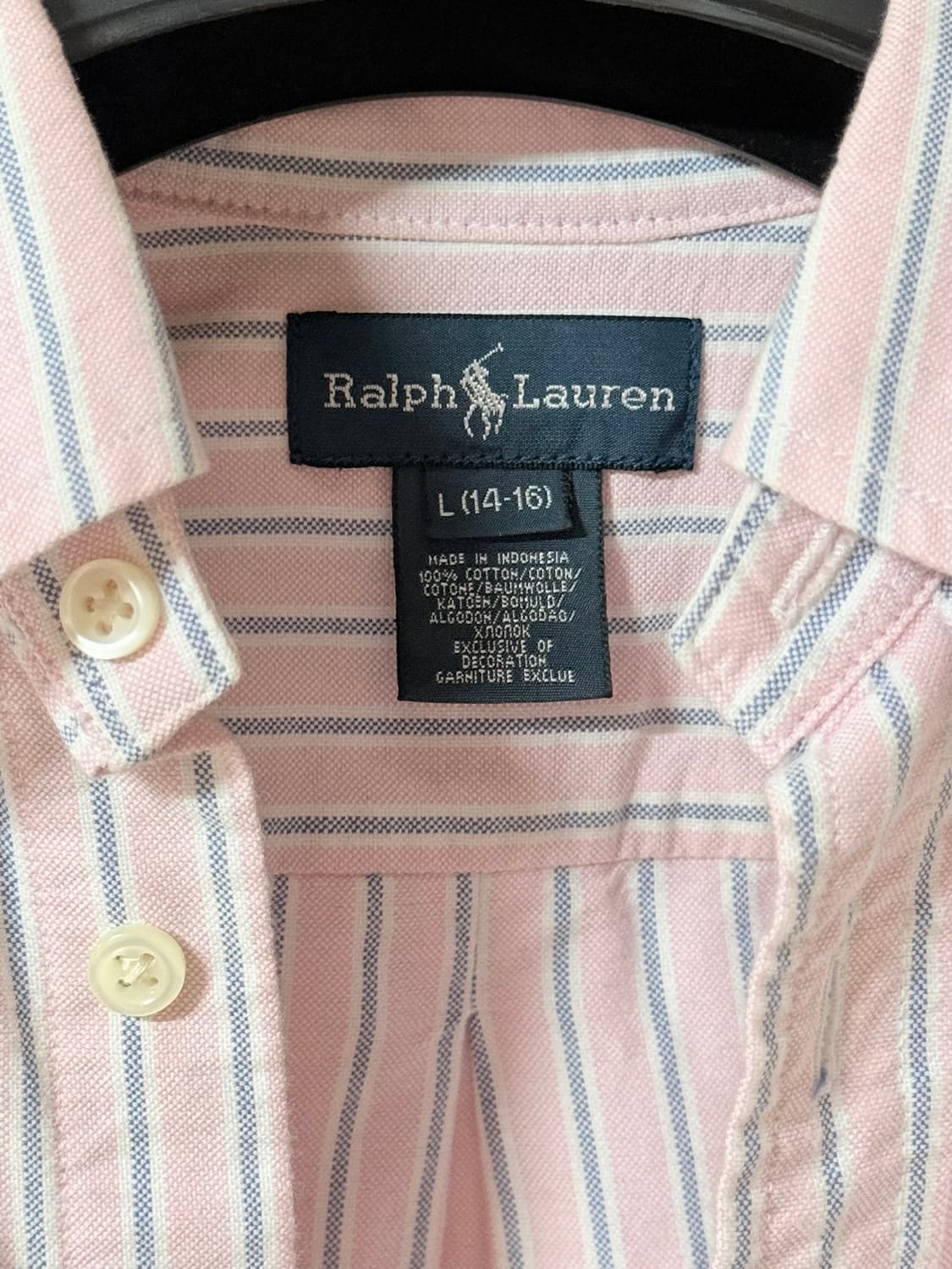 정품 랄프로렌 핑크 스트라이프 옥스퍼드 셔츠 상품이미지7