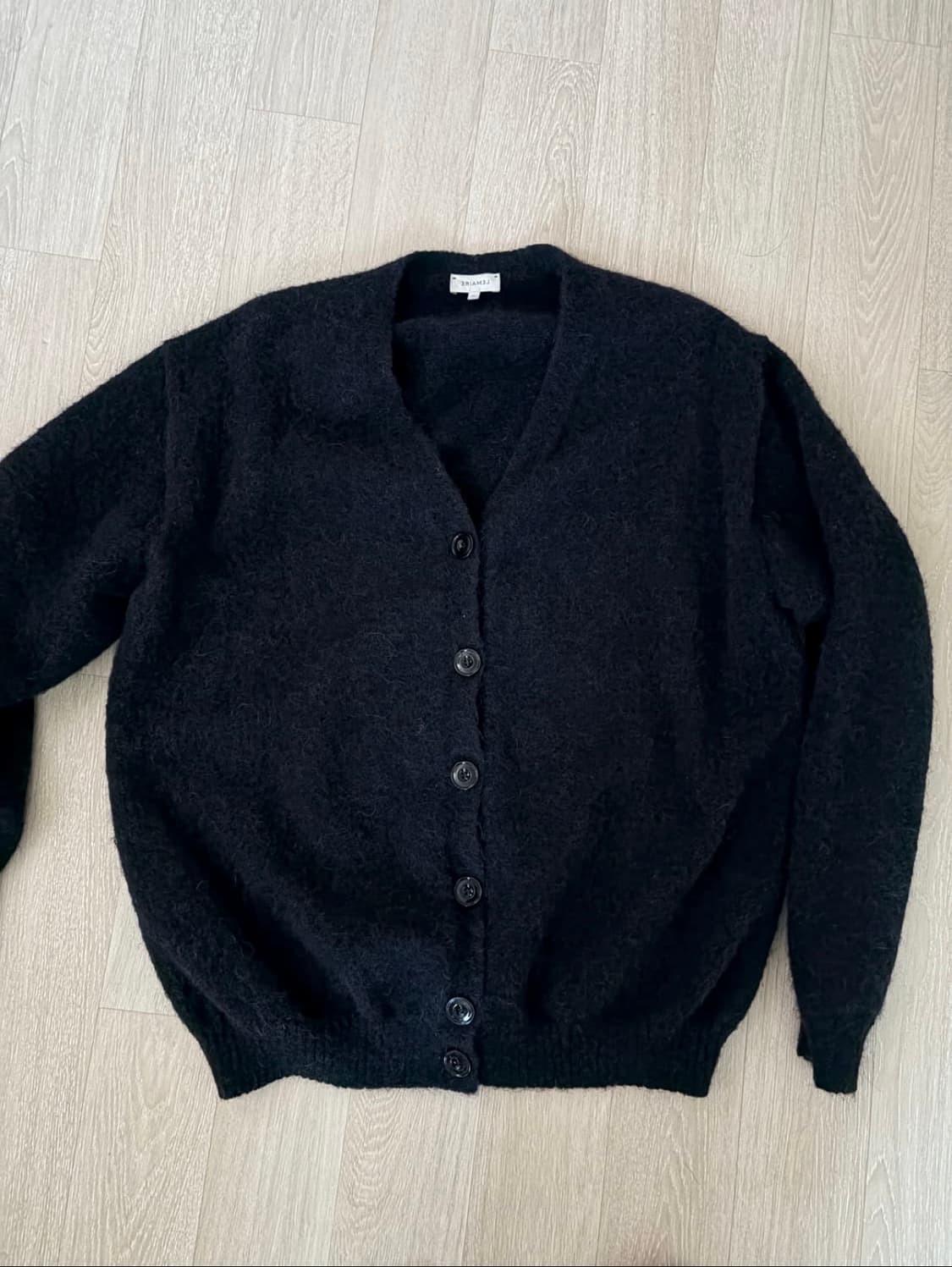 LEMAIRE 20FW 오버사이즈드 모헤어 알파카 가디건 블랙 M 상품이미지4