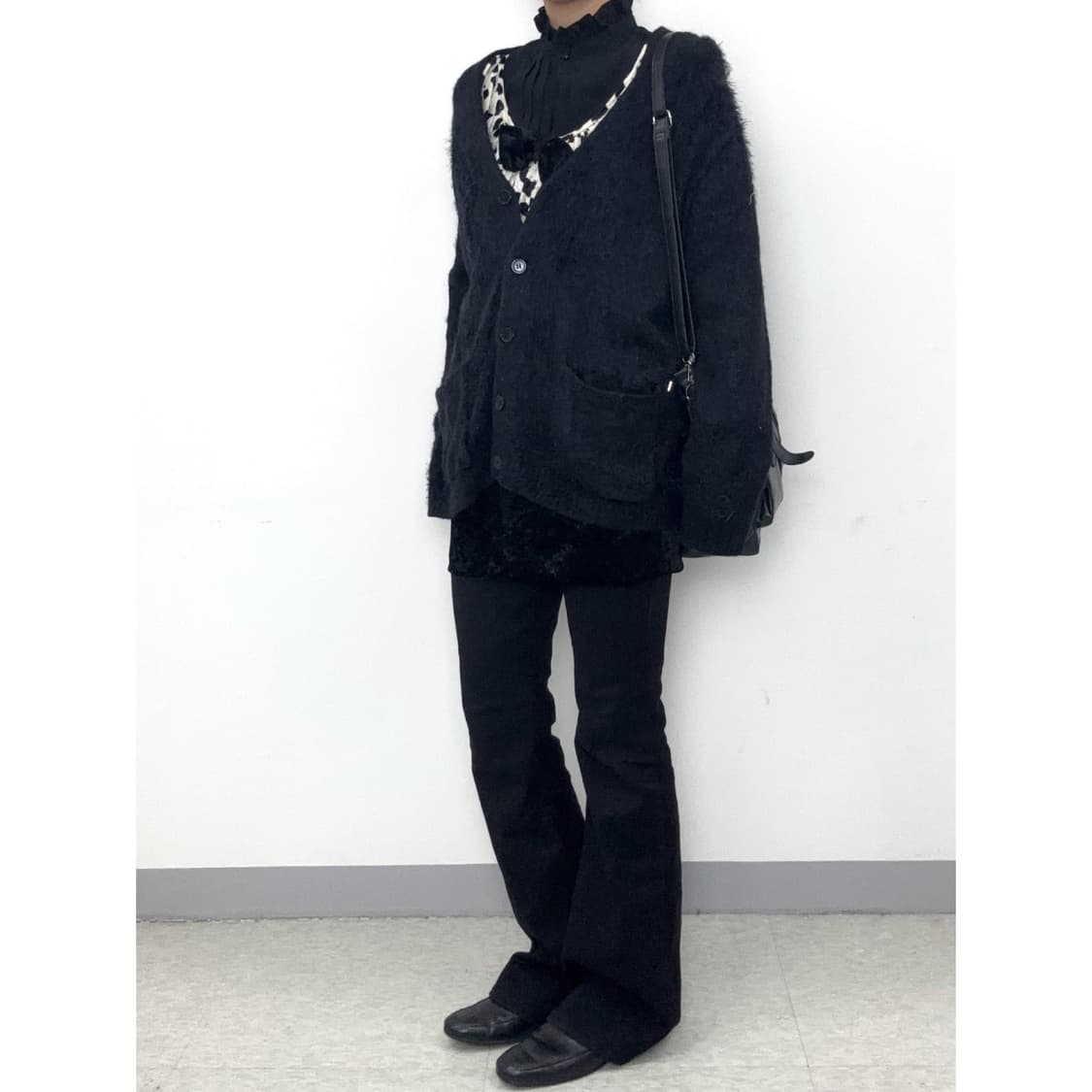 빈티지 블랙 퍼 가디건 상품이미지4