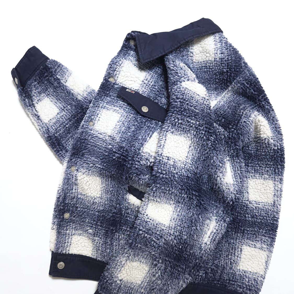 타미 진스 포켓 셰르파 체크 트러커 자켓 상품이미지3