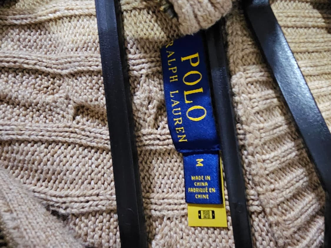 폴로 POLO 꽈배기 베이지 반집업니트 95 / M 상품이미지5